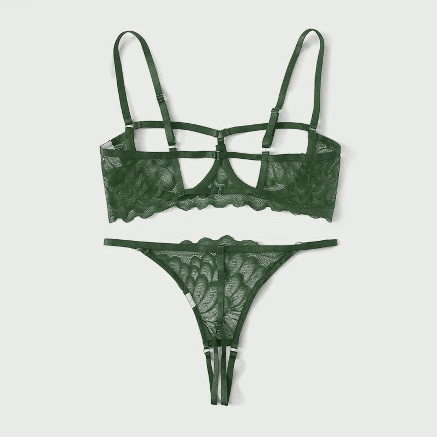 2-Piece Peek-a-boo Bra and Crotchless G-String Set - S/M/L/XL-3