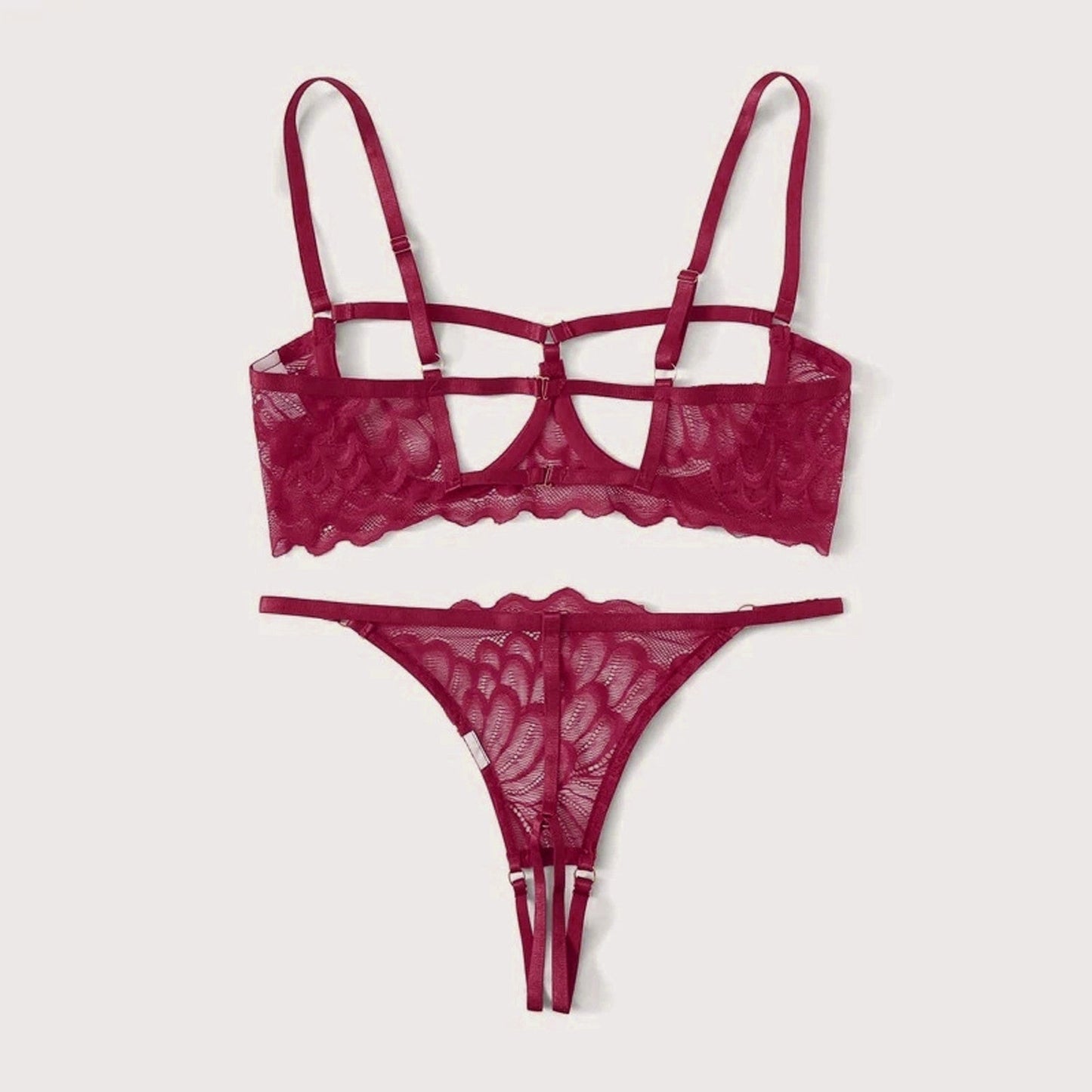2-Piece Peek-a-boo Bra and Crotchless G-String Set - S/M/L/XL-4